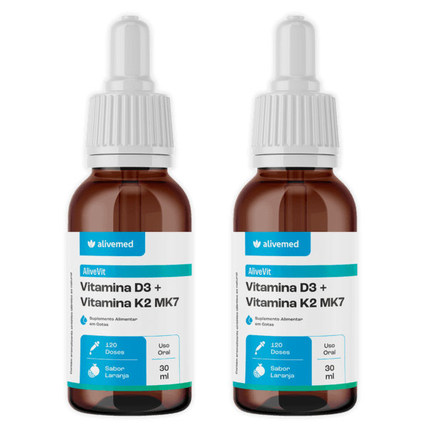 Kit com 2 Frascos Vitaminas D3 + K2