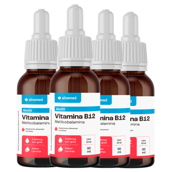 Kit com 4 Frascos Vitamina B12 (Pague 3 Leve 4)