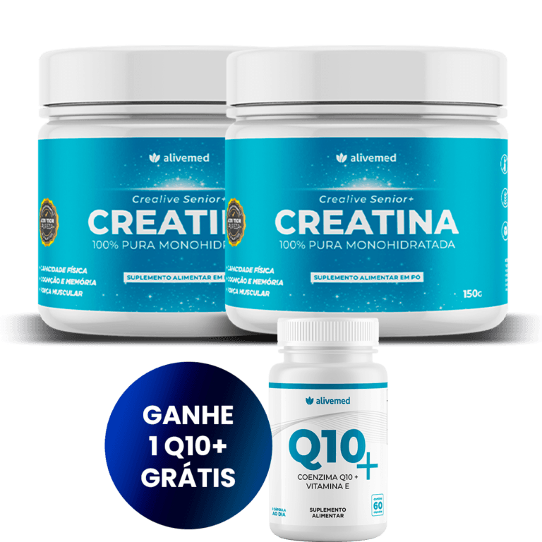Kit com 2 Crealive Senior + 1 Coenzima Q10 Grátis - Alivemed