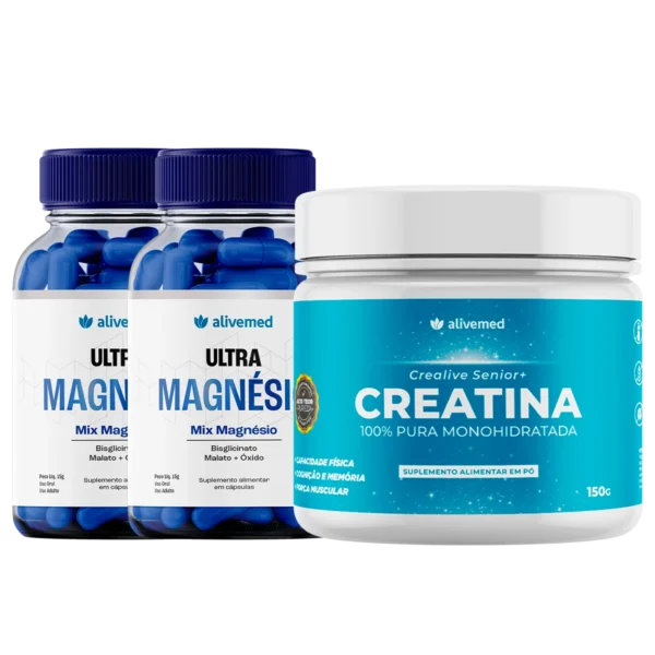 Kit com 2 UltraMagnésio + 1 Creatina Senior